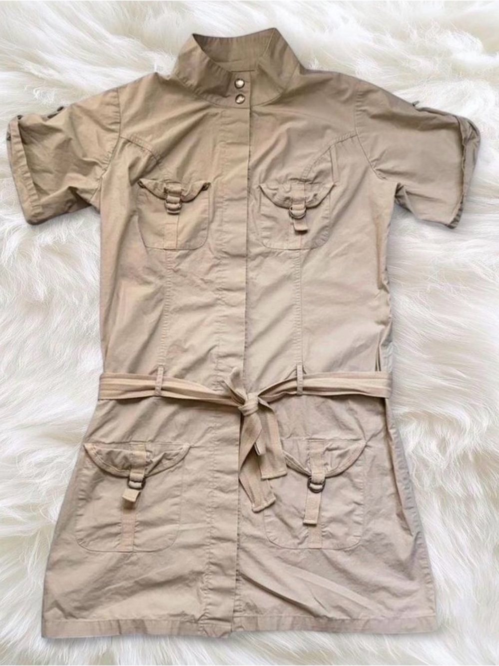 Mossimo Tan Utility Shirt Dress with Belt